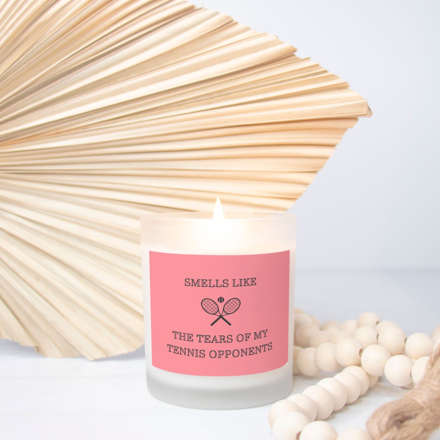 Smells Like The Tears of My Tennis Opponents Candle Frosted Glass Candle Frosted Glass (Hand Poured 11 oz)